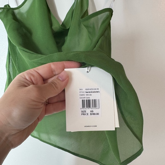 Venroy Green Sheer Cowl Neck Top NWT - Picture 6 of 7